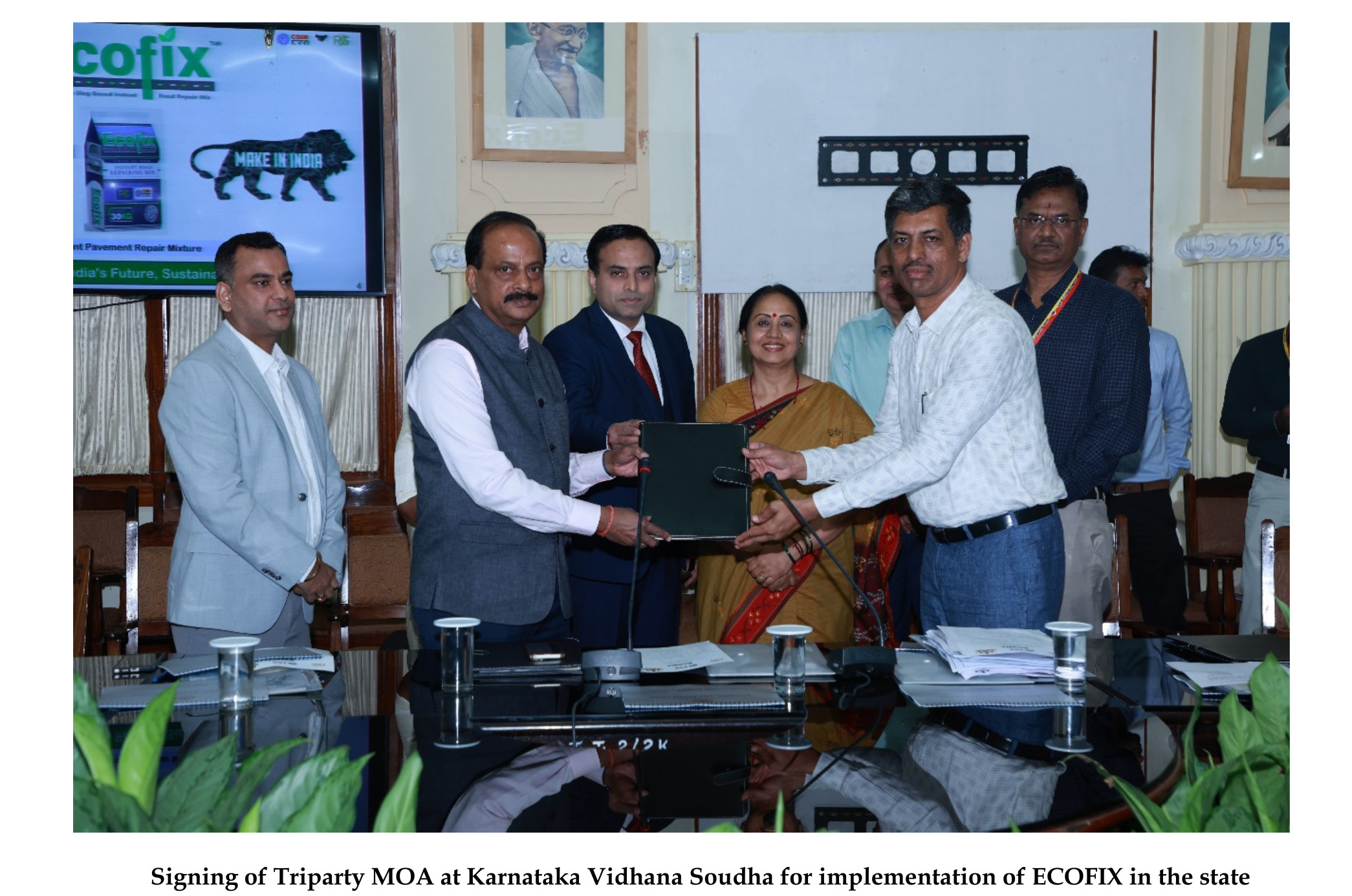 Signing of Triparty MOA at Karnataka Vidhana Soudha for implementation of ECOFIX in the state
