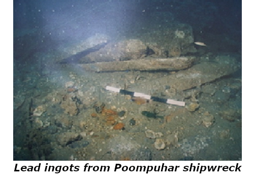 Lead ingots from Poompuhar shipwreck