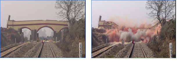 Old Railway Over Bridge before demolition blasting