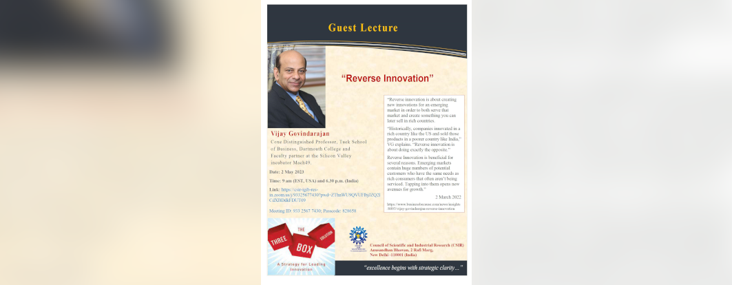 Guest Lecture on Reverse Innovation on 2nd May 2023