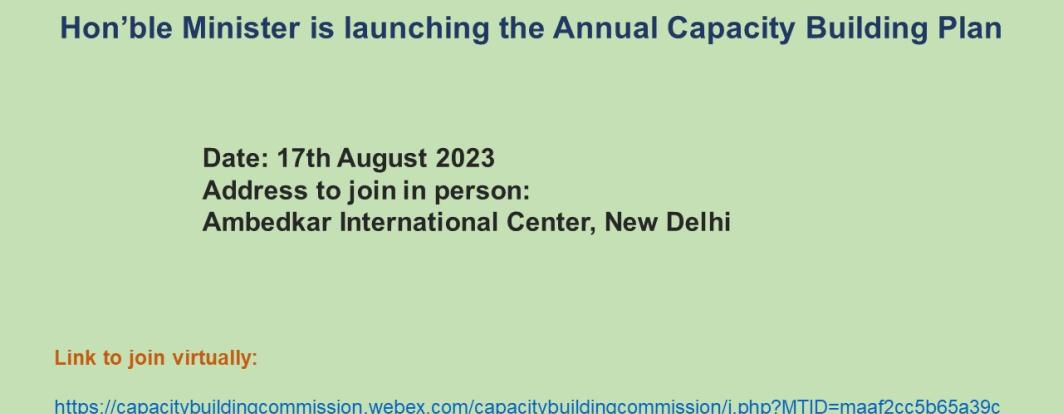 Launching the Annual Capacity Building Plan