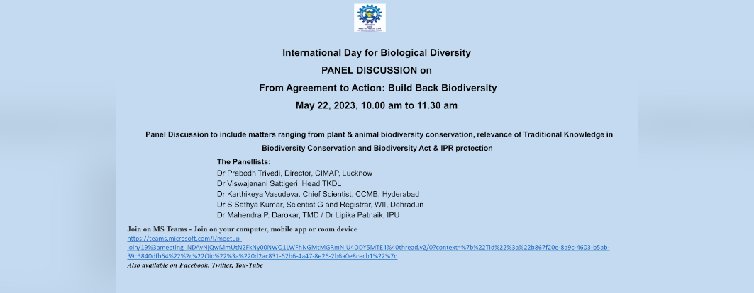 Panel Discussion on International Day for Biological Diversity 2023 on 22-05-2023