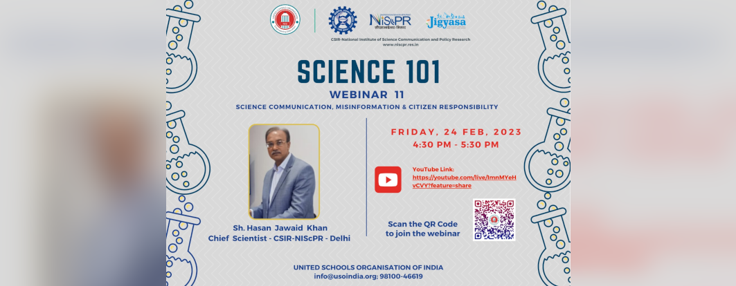 CSIR-NIScPR Jigyasa: 11th Lecture under Webinar Series Science 101
