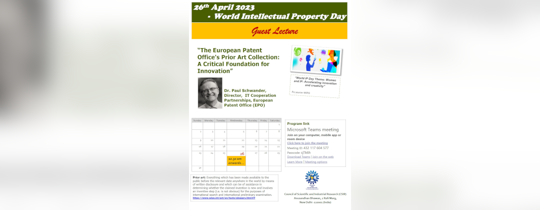 World Intellectual Property Day on 26th April 2023