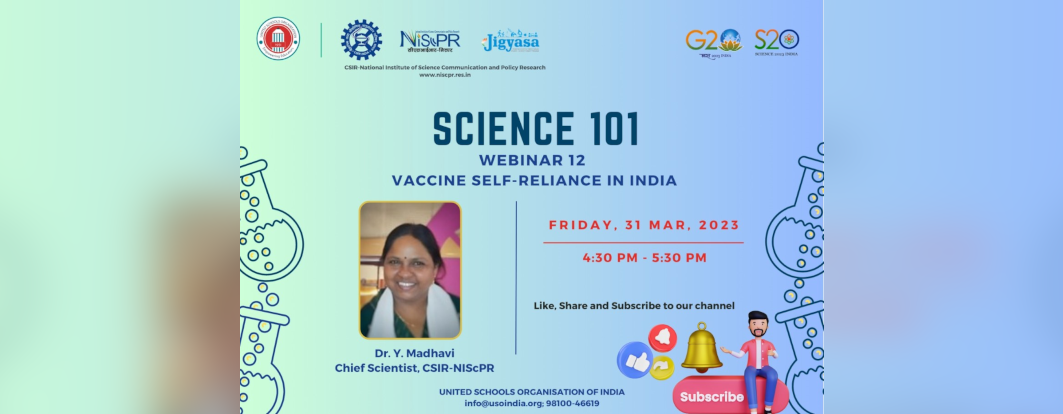 CSIR-NIScPR Jigyasa: 12th Lecture under Webinar Series Science 101