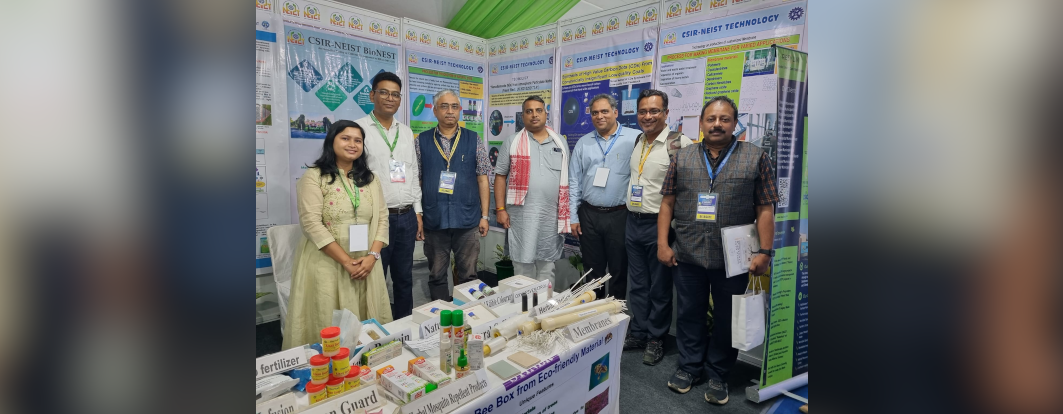 Dr Arvind C Ranade, Director, NIF and Sri Prabin Ram Das, Secretary, Bigyan Bharati along with Dr VM Tiwari, Director, CSIR-NEIST visiting CSIR-NEIST exhibition stall on 27.03.2024