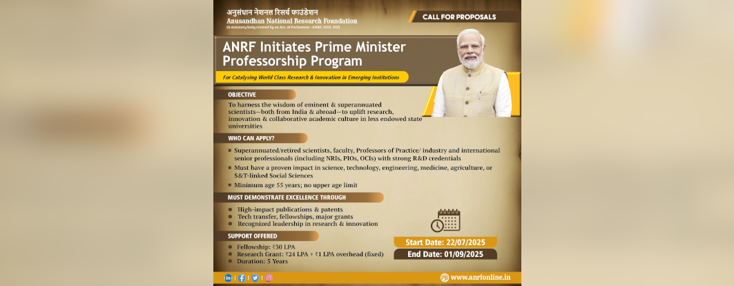 The Prime Minister Professorship Program under ANRF