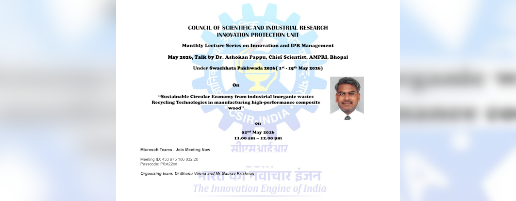 Monthly lecture series on "Sustainable Circular Economy from industrial inorganic wastes Recycling Technologies in manufacturing high-performance composite wood"