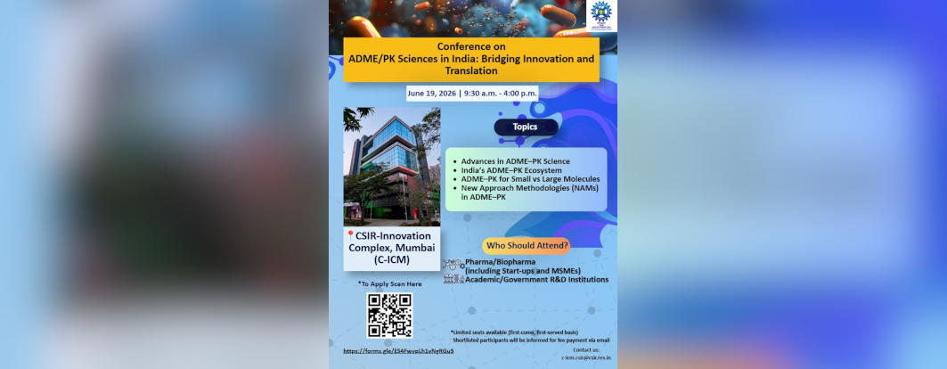 Conference on ADME/PK Sciences on India on June 19, 2026 at C-ICM