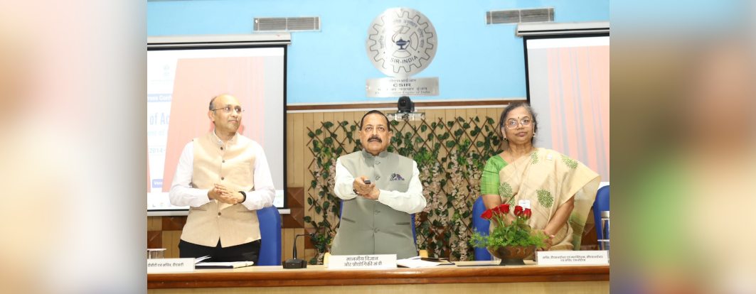 Hon’ble Union Minister Dr. Jitendra Singh, addressed a press conference on 12 years of Science & Technology.