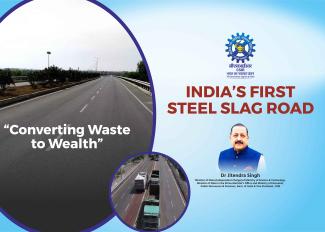 Indias first steel slag road